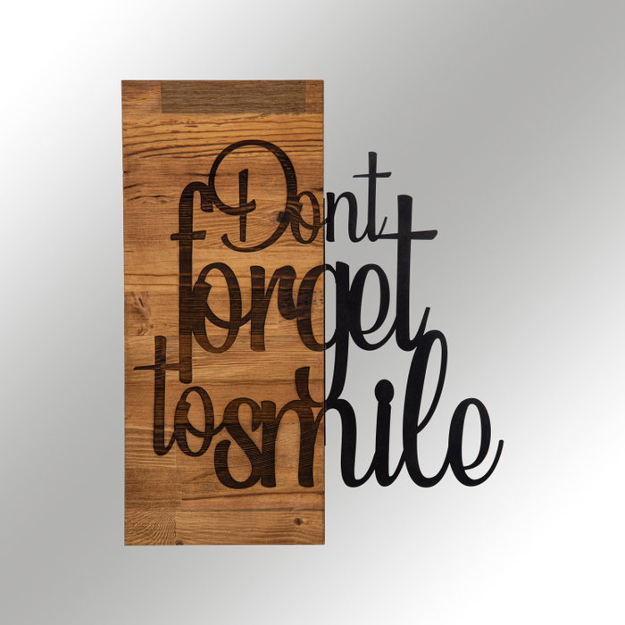 Wallity Dont Forget To Smile Escultura de pared en Negro y Nogal Wallity Dont Forget To Smile Escultura de pared en Negro y Nogal